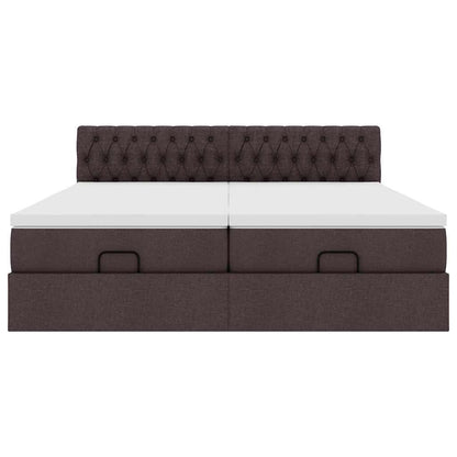 Struttura Letto Pouf con Materassi 200x200 cm in Tessuto