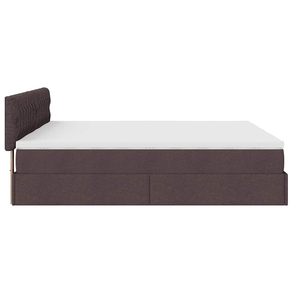 Struttura Letto Pouf con Materassi 200x200 cm in Tessuto