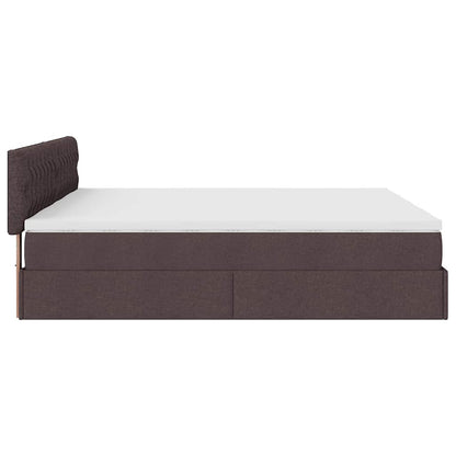 Struttura Letto Pouf con Materassi 200x200 cm in Tessuto