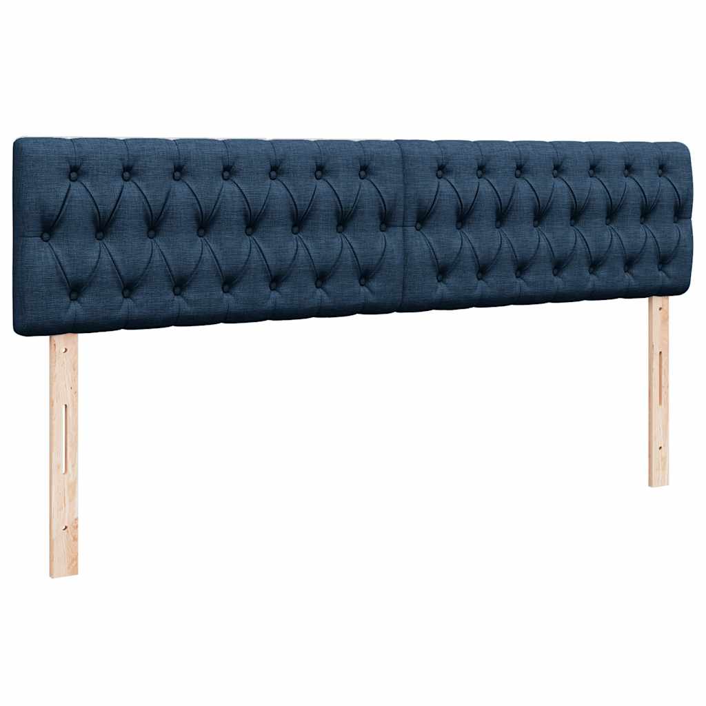 Struttura Letto Pouf con Materassi Blu 200x200 cm in Tessuto | homemem39