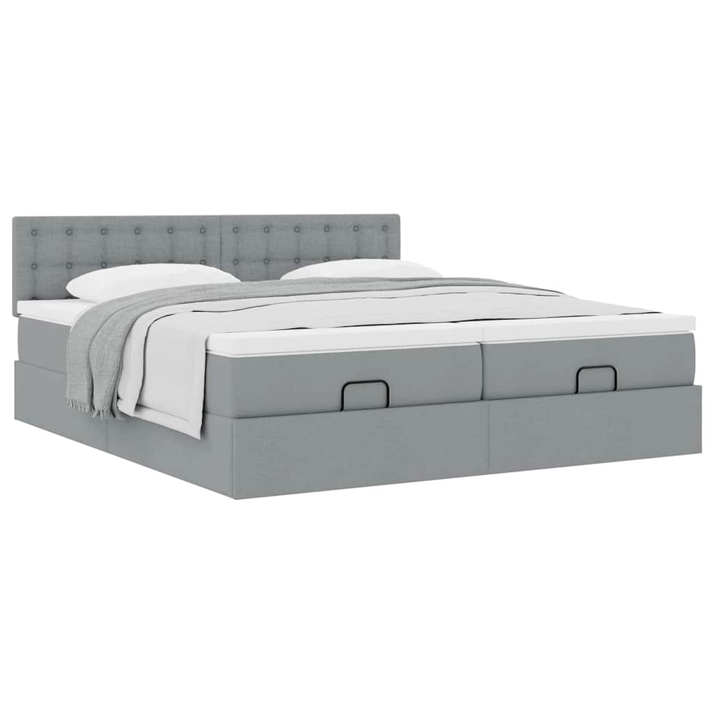 Struttura Letto Pouf con Materassi 160x200 cm in Tessuto | homemem39