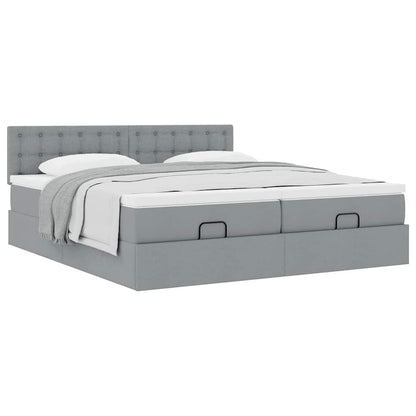Struttura Letto Pouf con Materassi 160x200 cm in Tessuto | homemem39
