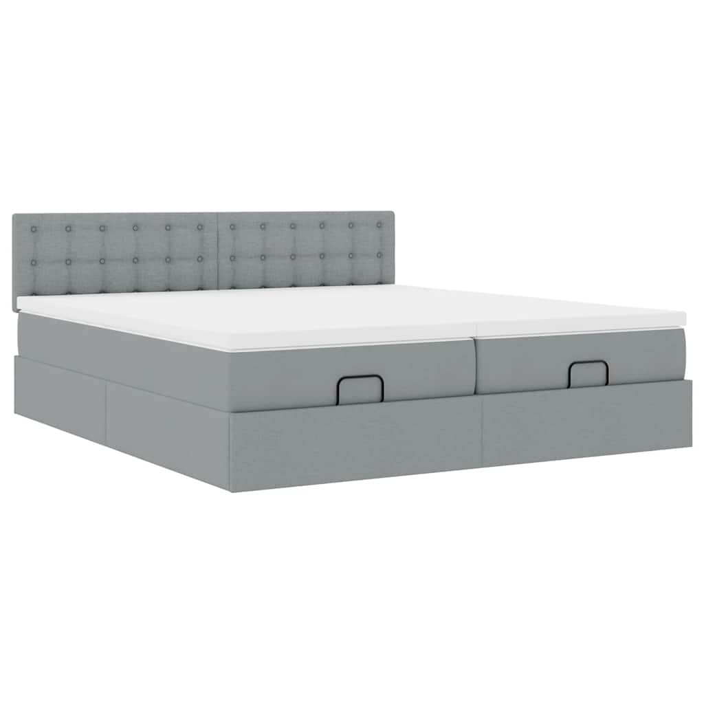 Struttura Letto Pouf con Materassi 160x200 cm in Tessuto | homemem39