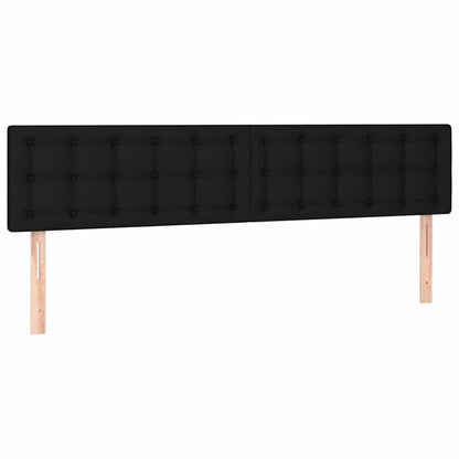 Struttura Letto Pouf con Materassi Nero 160x200 cm in Tessuto