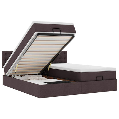 Struttura Letto Pouf con Materassi 160x200 cm in Tessuto