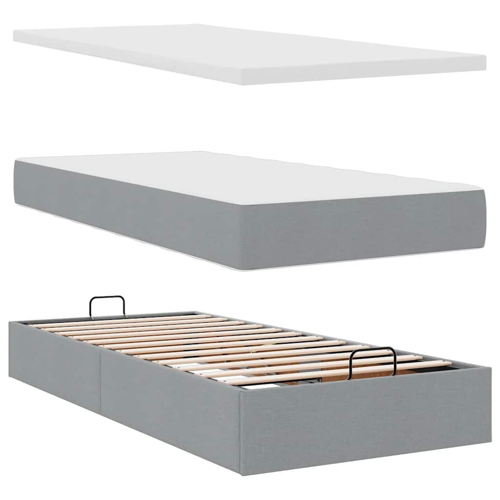 Struttura Letto Pouf con Materassi 180x200 cm in Tessuto | homemem39