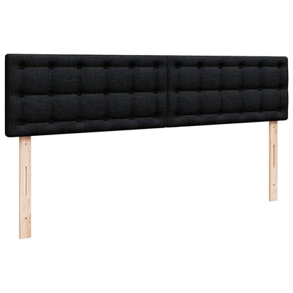 Struttura Letto Pouf con Materassi Nero 180x200 cm in Tessuto | homemem39