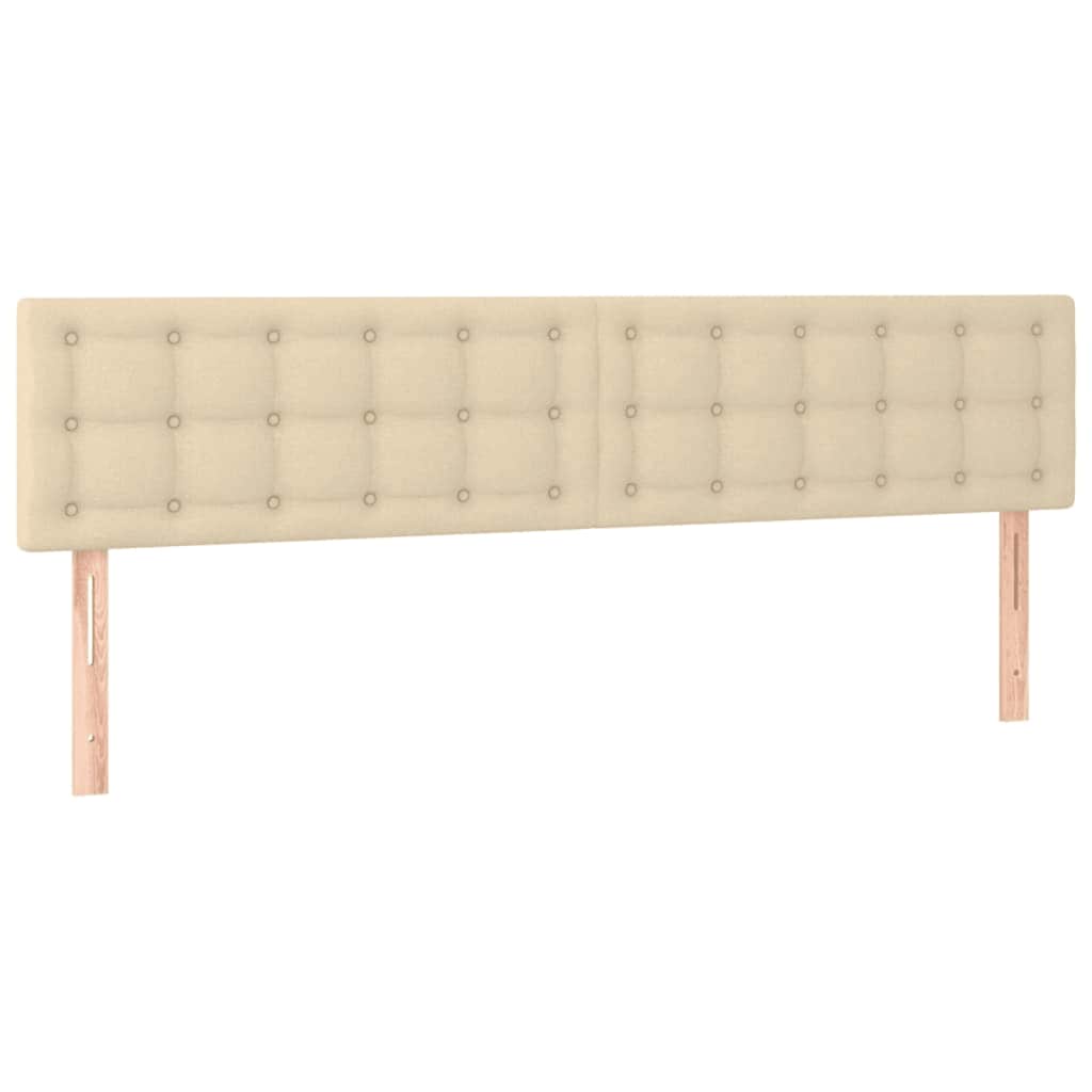 Struttura Letto Pouf con Materassi Crema 180x200 cm in Tessuto