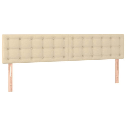 Struttura Letto Pouf con Materassi Crema 180x200 cm in Tessuto
