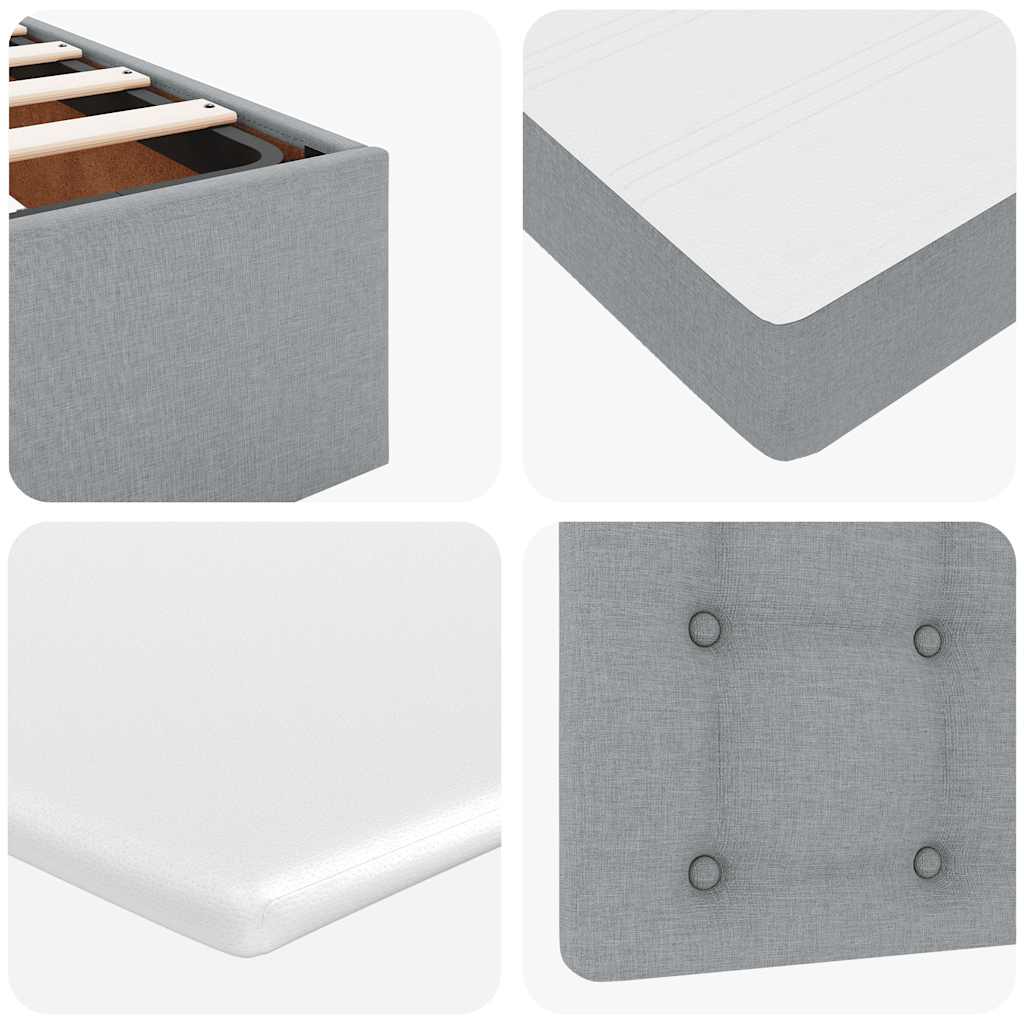 Struttura Letto Pouf con Materassi 200x200 cm in Tessuto