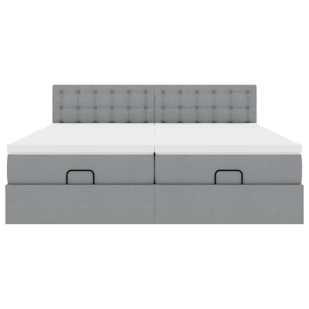 Struttura Letto Pouf con Materassi 200x200 cm in Tessuto