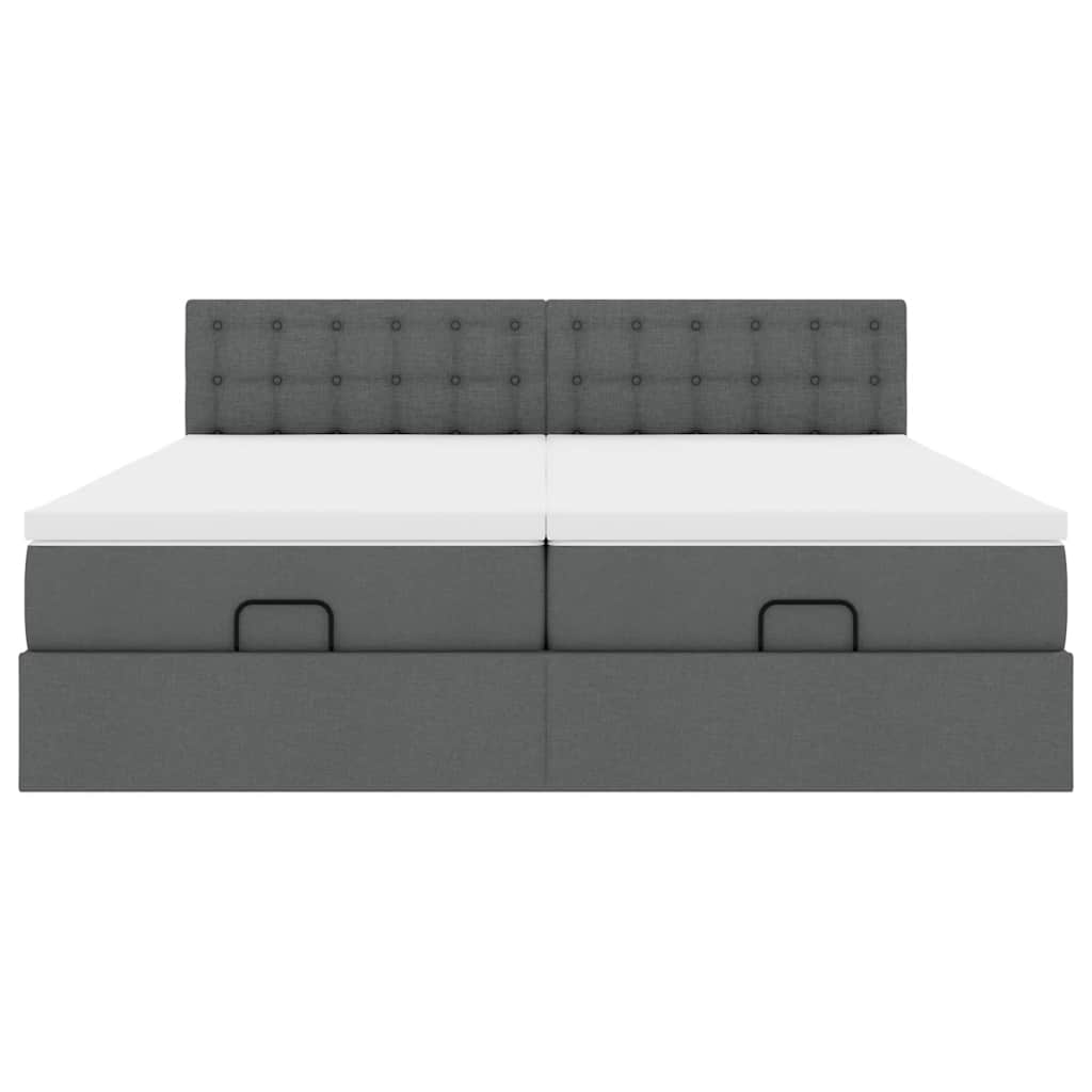 Struttura Letto Pouf con Materassi 200x200 cm in Tessuto - homemem39