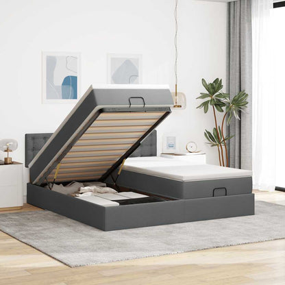 Struttura Letto Pouf con Materassi 200x200 cm in Tessuto