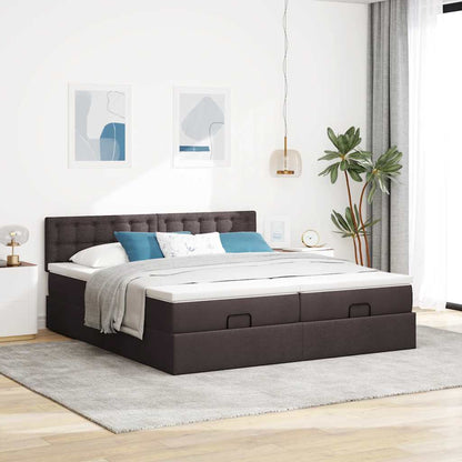 Struttura Letto Pouf con Materassi 200x200 cm in Tessuto