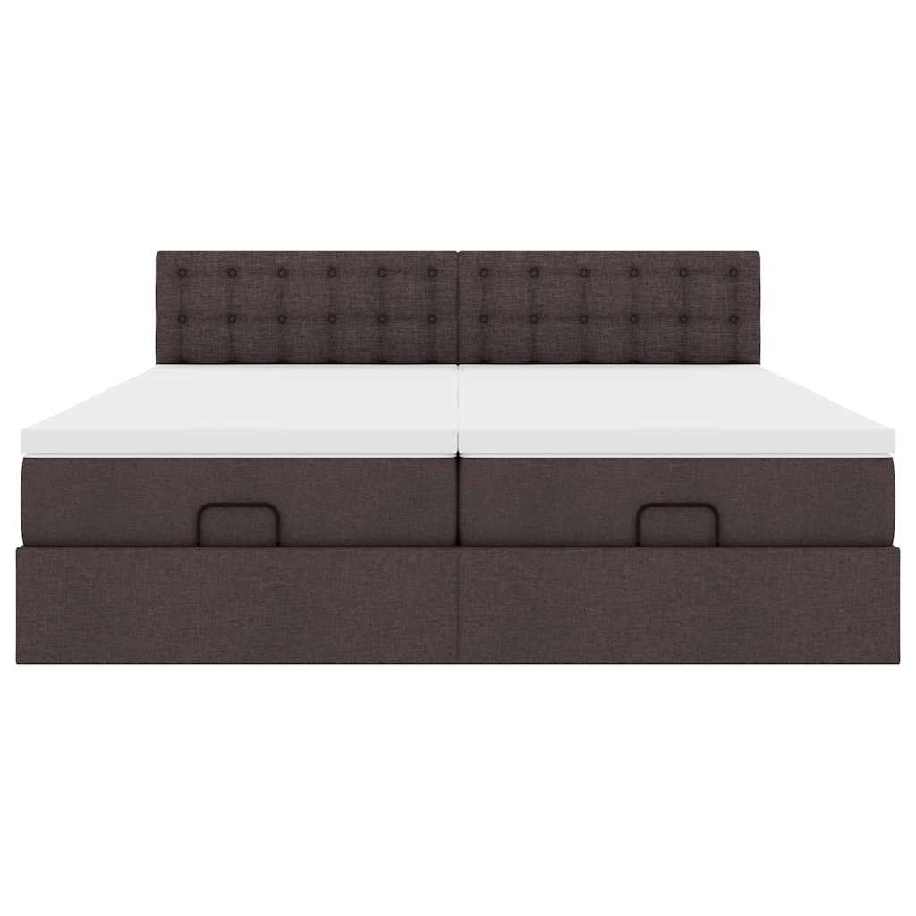 Struttura Letto Pouf con Materassi 200x200 cm in Tessuto