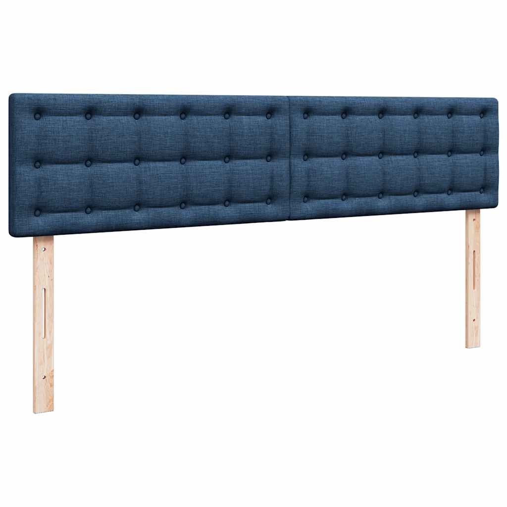 Struttura Letto Pouf con Materassi Blu 200x200 cm in Tessuto | homemem39