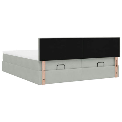 Struttura Letto Pouf con Materassi 160x200 cm in Velluto