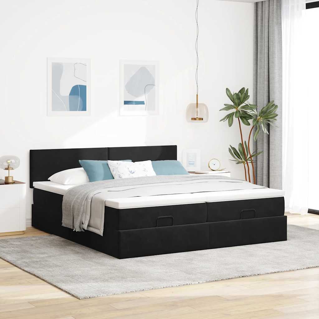 Struttura Letto Pouf con Materassi Velluto