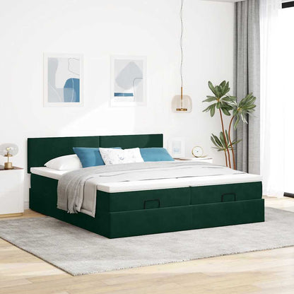 Struttura Letto Pouf con Materassi 160x200 cm Velluto