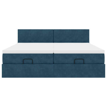Struttura Letto Pouf con Materassi 160x200 cm Velluto