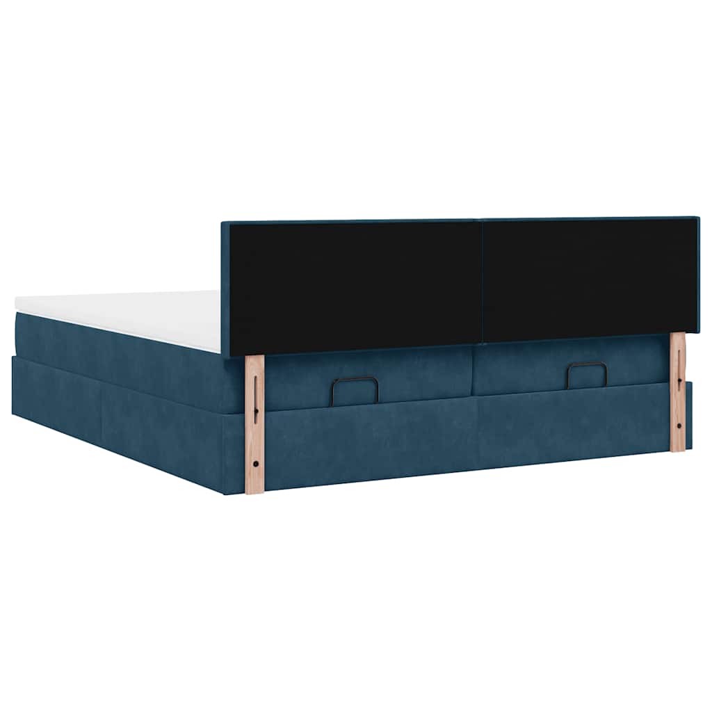 Struttura Letto Pouf con Materassi 160x200 cm Velluto