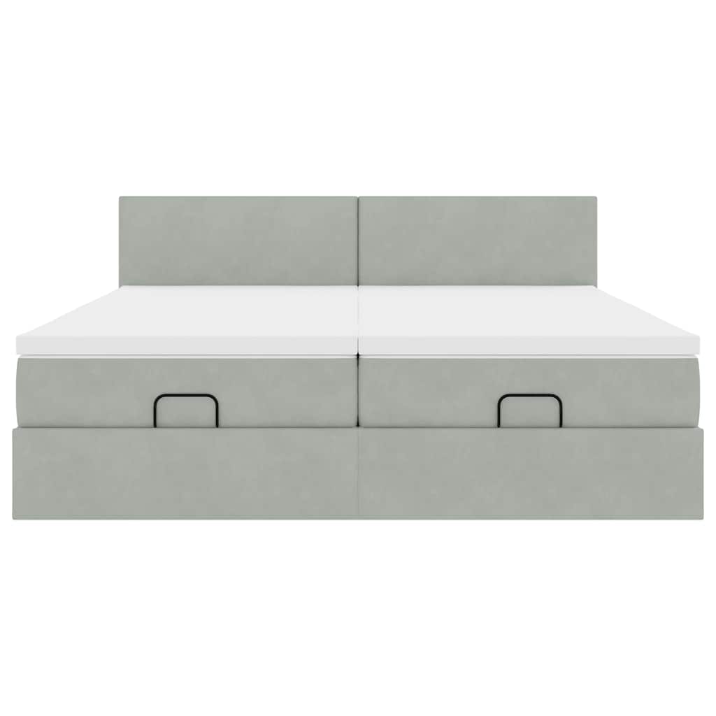 Struttura Letto Pouf con Materassi 180x200 cm Velluto - homemem39
