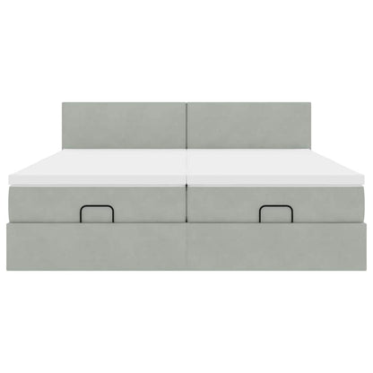 Struttura Letto Pouf con Materassi 180x200 cm Velluto