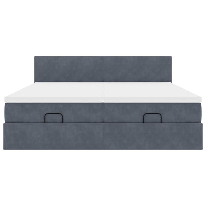 Struttura Letto Pouf con Materassi 180x200 cm Velluto