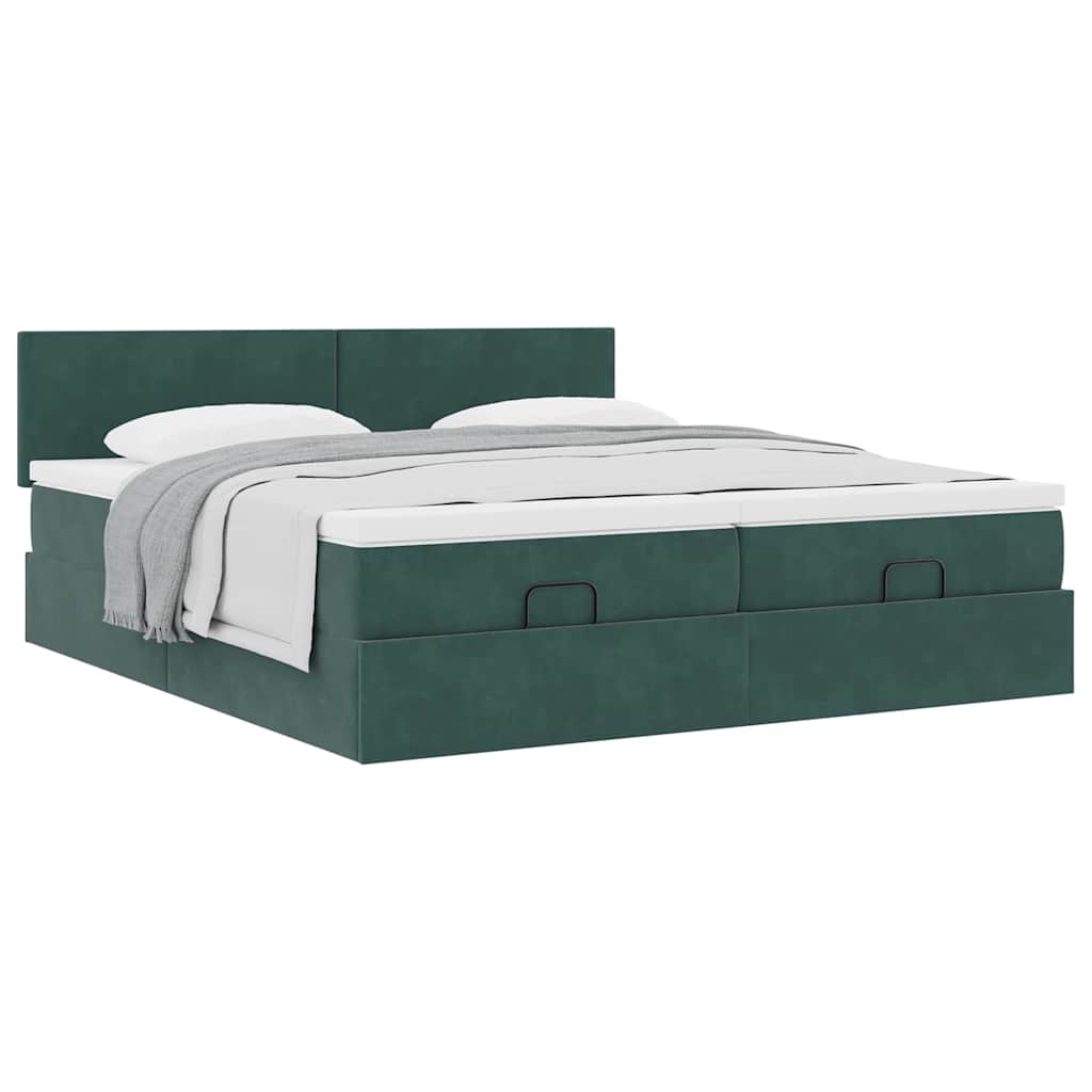 Struttura Letto Pouf con Materassi 180x200 cm Velluto | homemem39