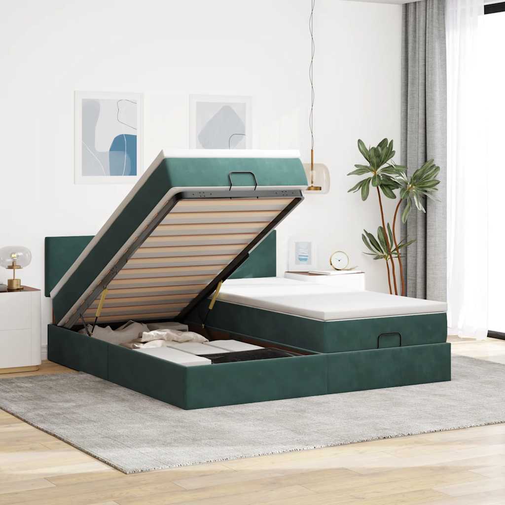 Struttura Letto Pouf con Materassi 180x200 cm Velluto | homemem39