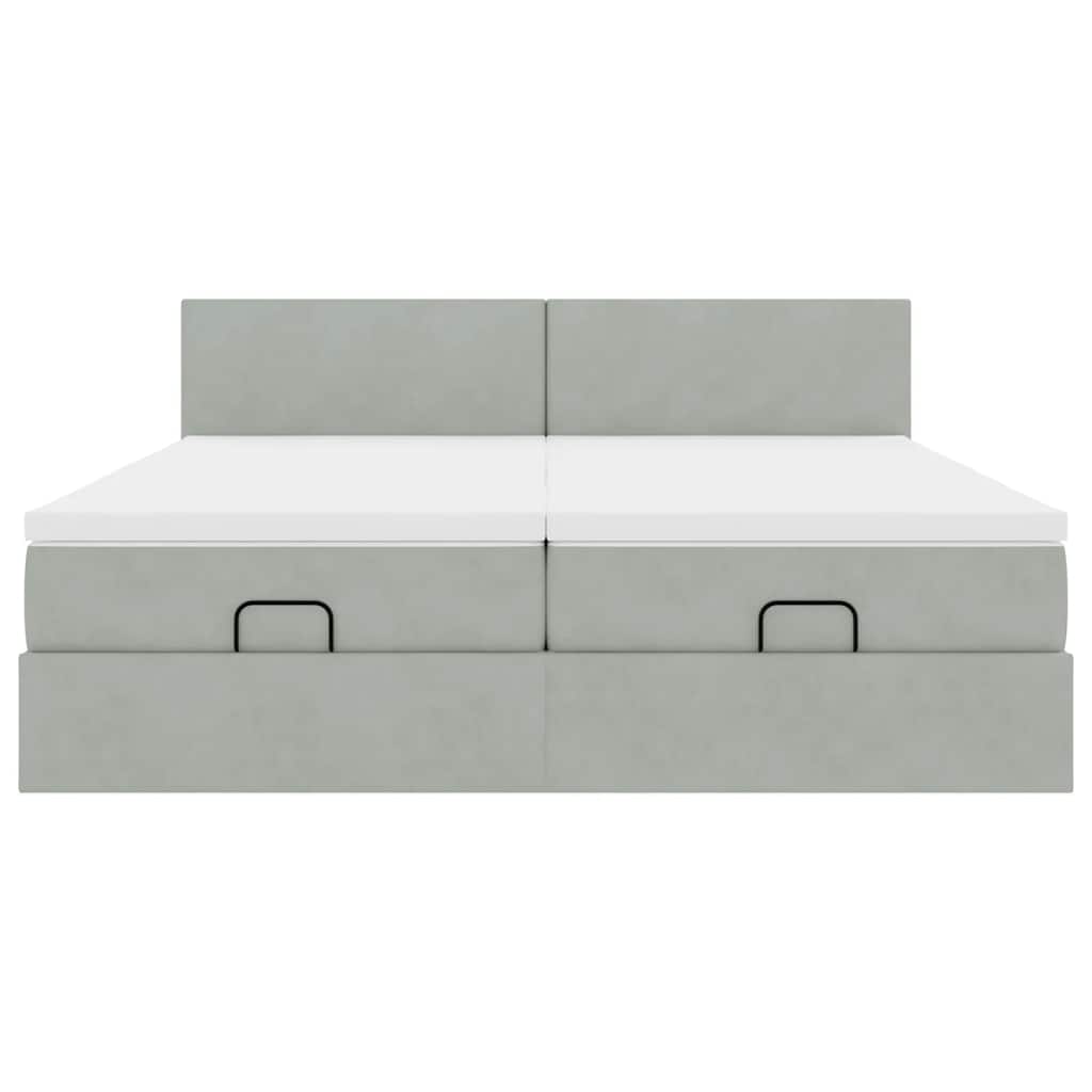 Struttura Letto Pouf con Materassi 200x200 cm Velluto - homemem39