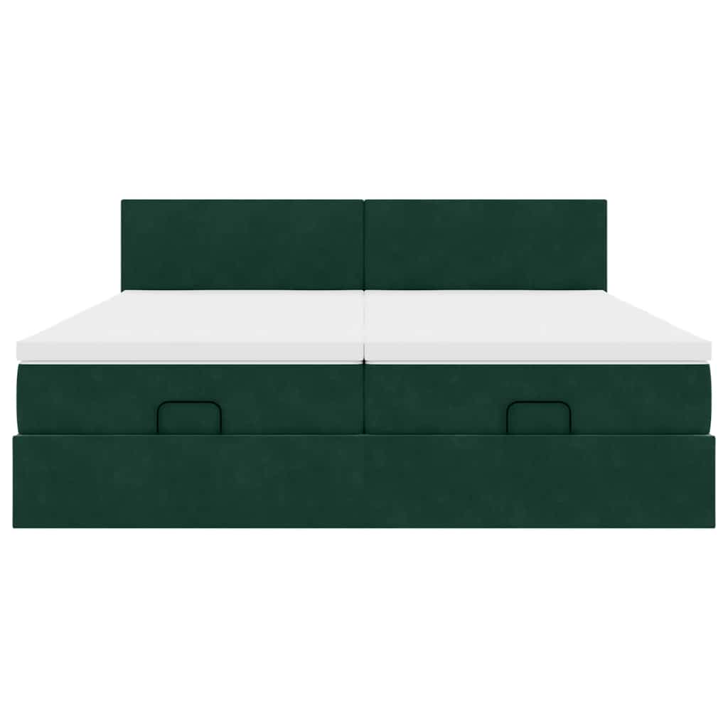 Struttura Letto Pouf con Materassi 200x200 cm Velluto