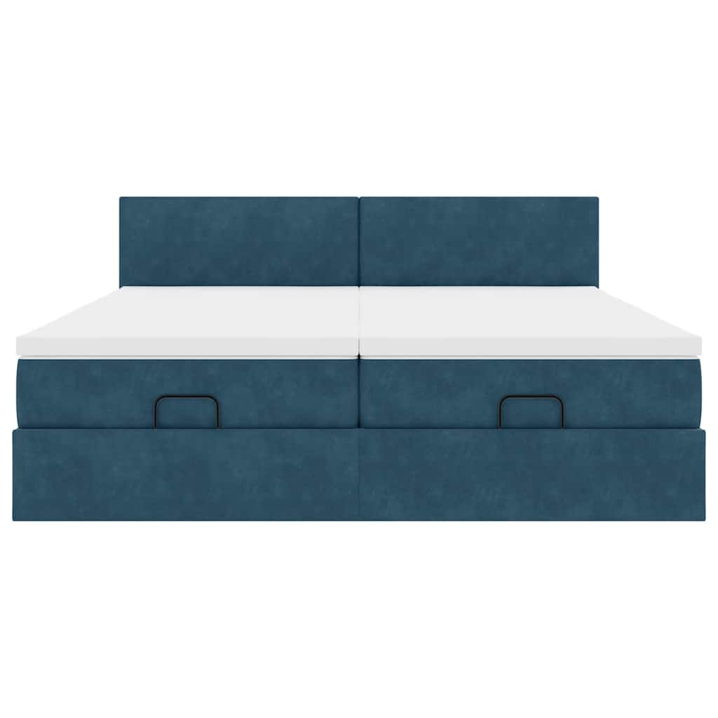 Struttura Letto Pouf con Materassi 200x200 cm Velluto | homemem39
