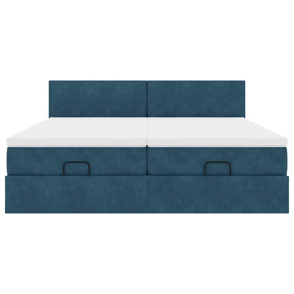 Struttura Letto Pouf con Materassi 200x200 cm Velluto