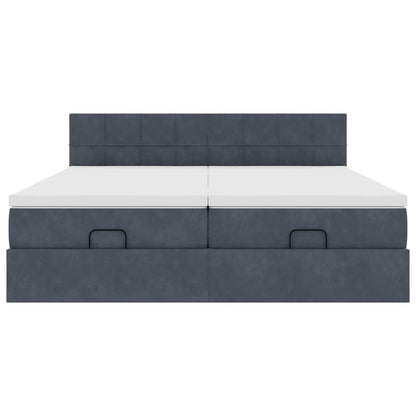 Struttura Letto Pouf con Materassi 160x200 cm in Velluto