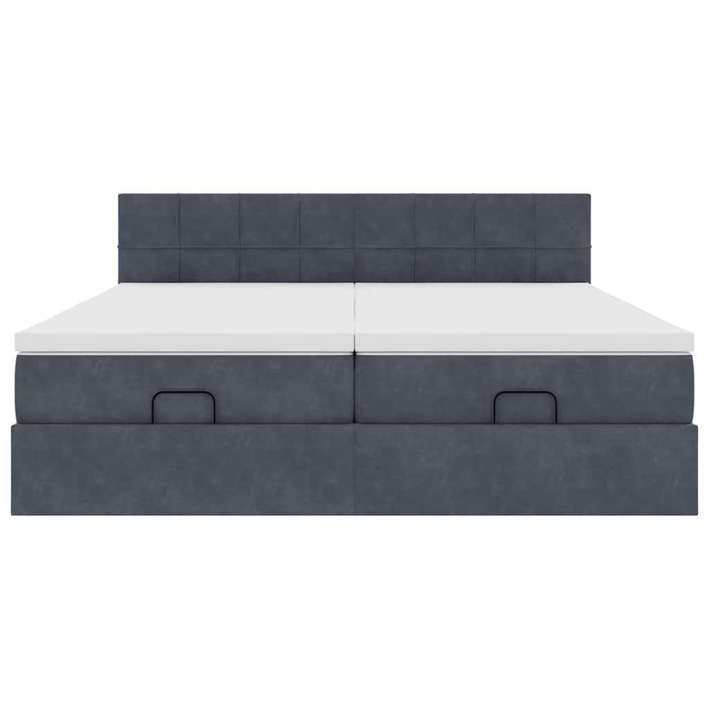 Struttura Letto Pouf con Materassi 160x200 cm in Velluto