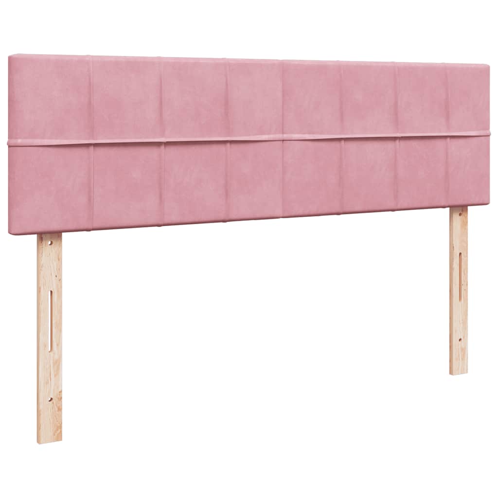 Struttura Letto Pouf con Materassi Rosa 160x200 cm Velluto | homemem39