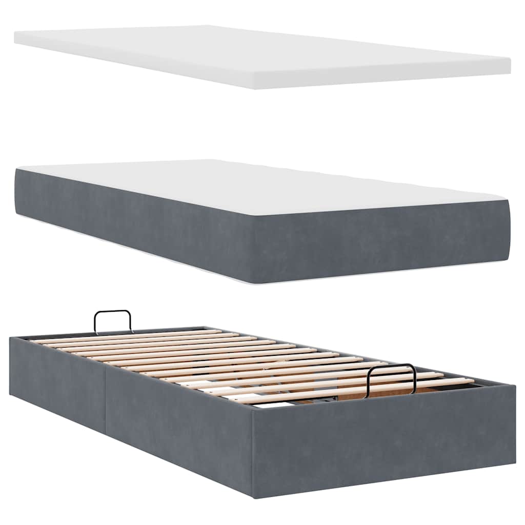 Struttura Letto Pouf con Materassi 180x200 cm Velluto | homemem39