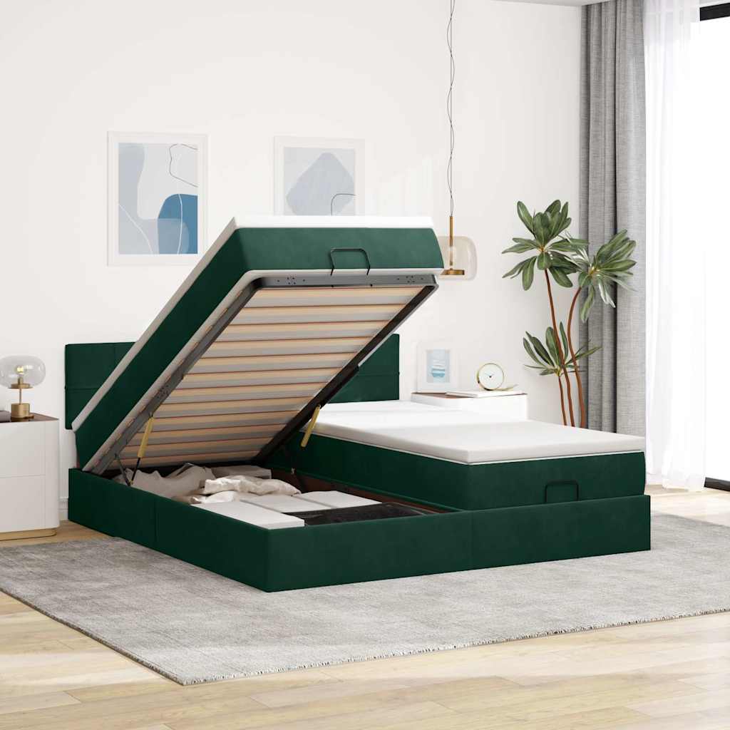 Struttura Letto Pouf con Materassi 180x200 cm Velluto | homemem39