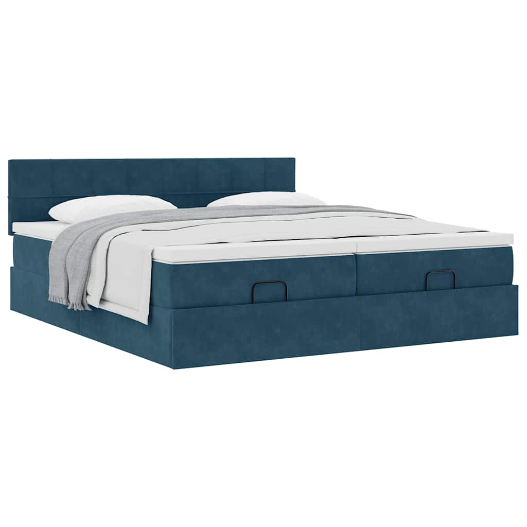 Struttura Letto Pouf con Materassi 180x200 cm Velluto | homemem39