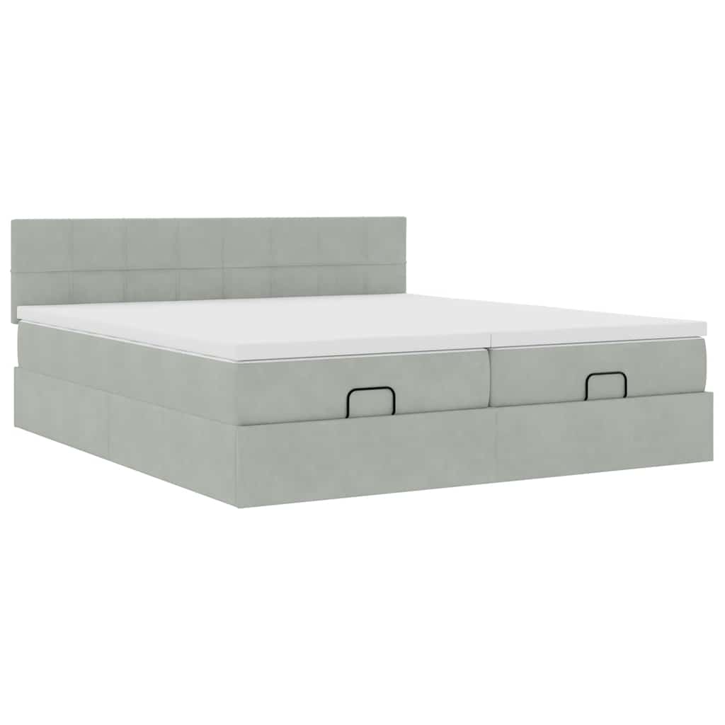 Struttura Letto Pouf con Materassi 200x200 cm Velluto | homemem39