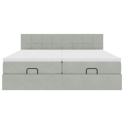 Struttura Letto Pouf con Materassi 200x200 cm Velluto