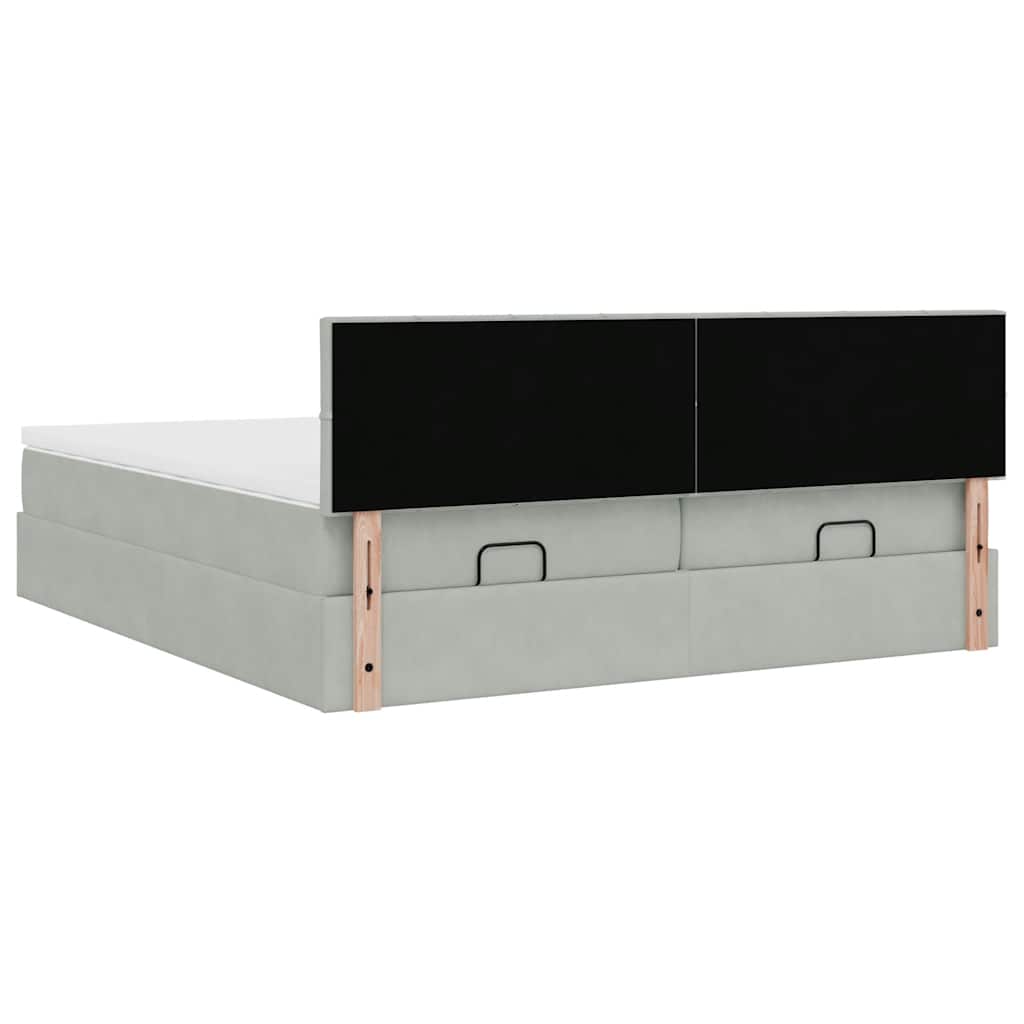 Struttura Letto Pouf con Materassi 200x200 cm Velluto