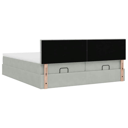 Struttura Letto Pouf con Materassi 200x200 cm Velluto