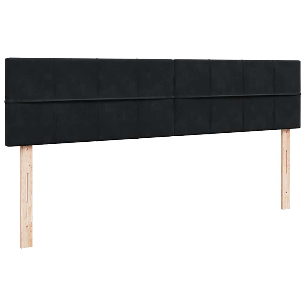 Struttura Letto Pouf con Materassi Nero 200x200 cm Velluto