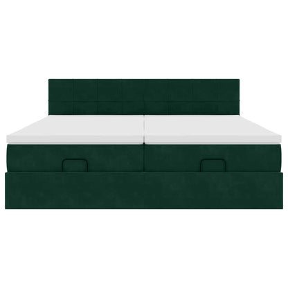 Struttura Letto Pouf con Materassi 200x200 cm Velluto