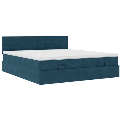 Struttura Letto Pouf con Materassi 200x200 cm Velluto | homemem39