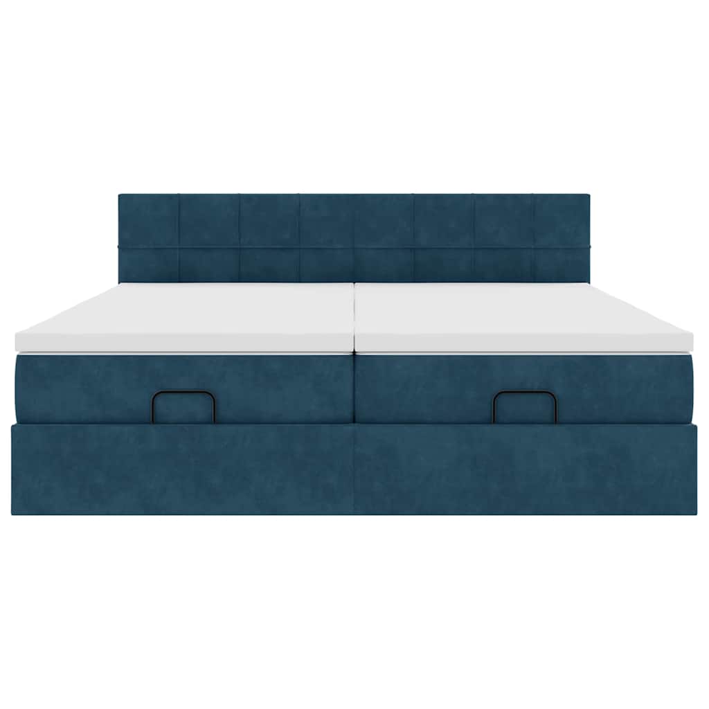 Struttura Letto Pouf con Materassi 200x200 cm Velluto | homemem39