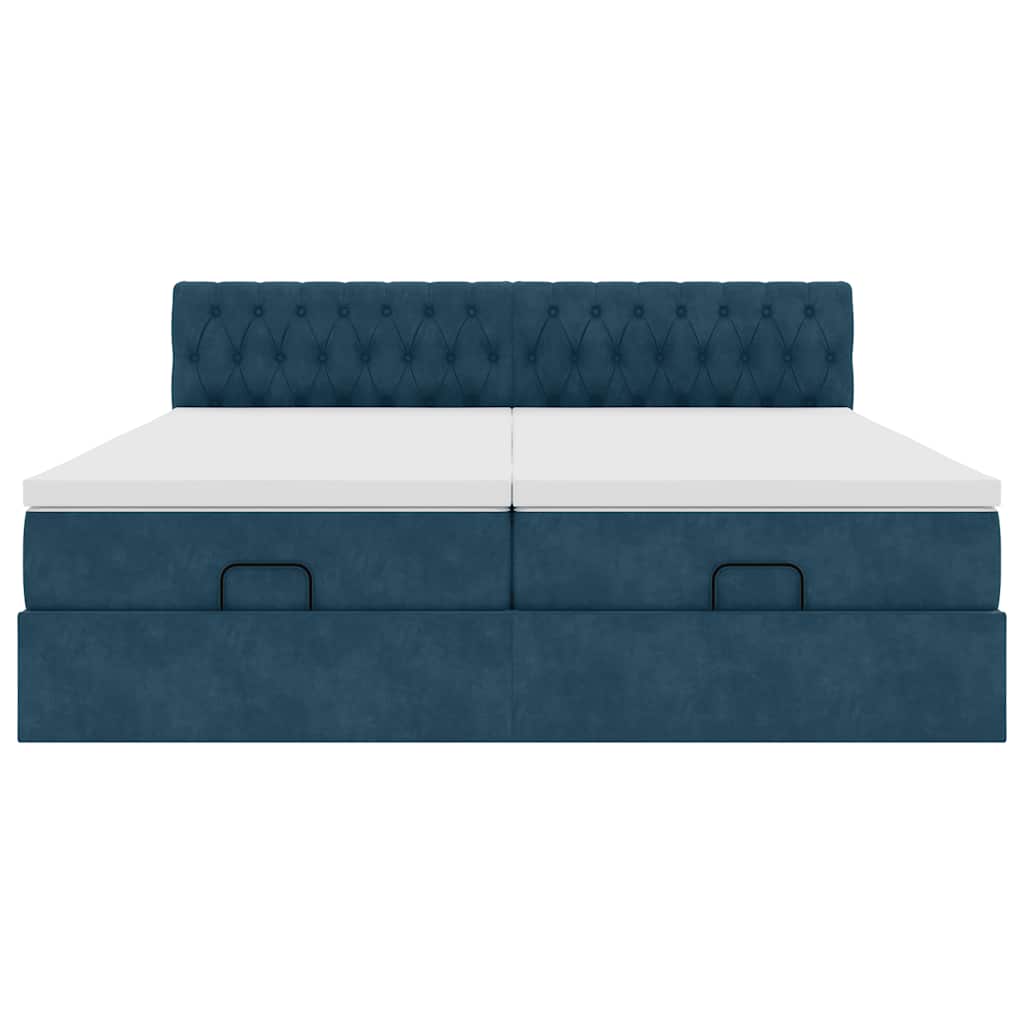 Struttura Letto Pouf con Materassi 160x200 cm Velluto