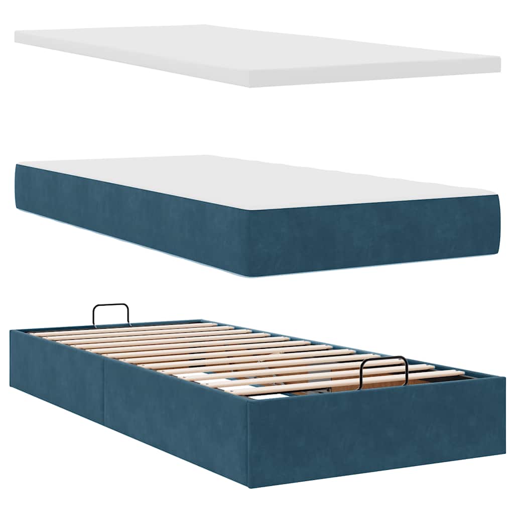 Struttura Letto Pouf con Materassi 160x200 cm Velluto